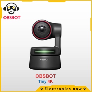 OBSBOT Tiny 4K AI-Powered PTZ Webcam , camera , live broadcast AI Tracking  4K Video Conferencing, Recording and Streaming - Black obsbot เว็บแคม ptz ที่ขับเคลื่อนด้วย ai 4k ขนาดเล็ก, กล้อง, การถ่ายทอดสด ai ติดตามการประชุมทางวิดีโอ 4k