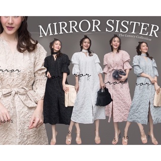 เดรสผ้าtextureนูนลายดอก แพทเทรินใส่ง่ายMirrorsister