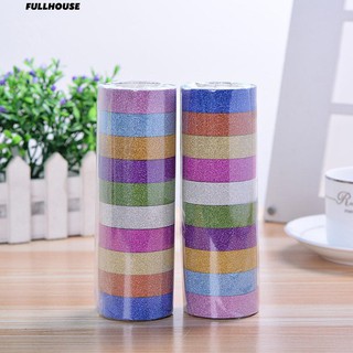 💎♥ 10 ชิ้น Washi Paper Adhesive Tape แผ่นรองเขียน DIY Craft Stickers อัลบัม 1.5cmx3m