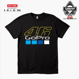 เสื้อยืด ลาย Valentino ROSSI VR46 x GOPRO สําหรับรถยนต์สามารถปรับแต่งได้