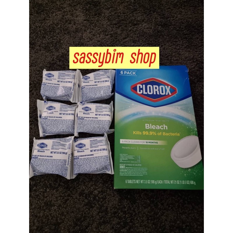 พร้อมส่ง‼️SIX Packs‼️ Clorox Bleach (6 ก้อน/กล่อง) ก้อนทำความสะอาดชักโครก ฆ่าเชื้อแบคทีเรีย 99.9%
