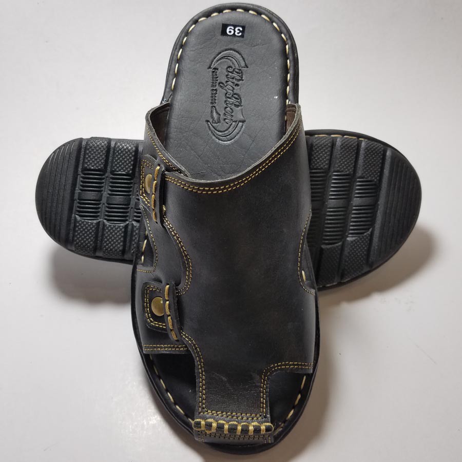 HKT Shop รองเท้าแตะปิดหัวหนังวัวแท้คุณภาพสูง DN123