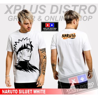 [100% Cotton] เสื้อยืดลายการ์ตูนอนิเมะ DISTRO / NARUTO SILUET สีขาว