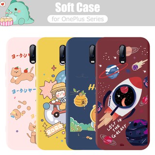 กรณี OnePlus 6 6T 7 One Plus 7T 8 Pro Silicone Case Cover Space Cartoon Animals