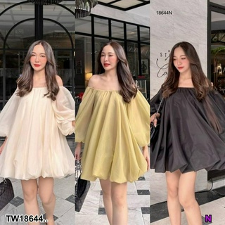 18644 เดรสสั้น ทรงบอลลูน short balloon dress