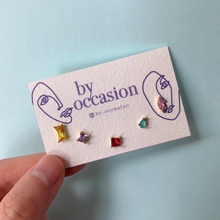 ByOccasion - Dazzling Stud Earrings Set (5 pcs.)🌈 ตุ้มหูมินิมอล