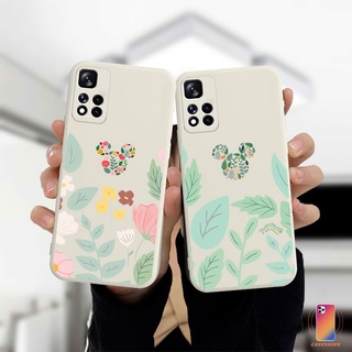 เคสโทรศัพท์มือถือแบบนิ่ม Samsung A10 A02S A32 A52 A12 A51 A10S A50 A20S J2 J7 Prime A03 A20 A72 A50S A30S A52S A30 M12 M10 M01S ขอบตรง ลายดอกไม้ มิกกี้ มินนี่เมาส์ สําหรับ เคสโทรศัพท์  เคสซัมซุง