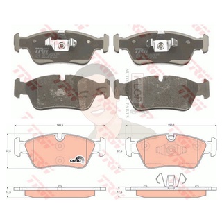 GDB1625 ผ้าเบรค-หน้า(TRW) (เนื้อผ้า COTEC) BMW Series 3 316i, 318i, 320i, 318d (E90) 1.6L, 2.0L, 2.0d 05-07 จานเบรก...