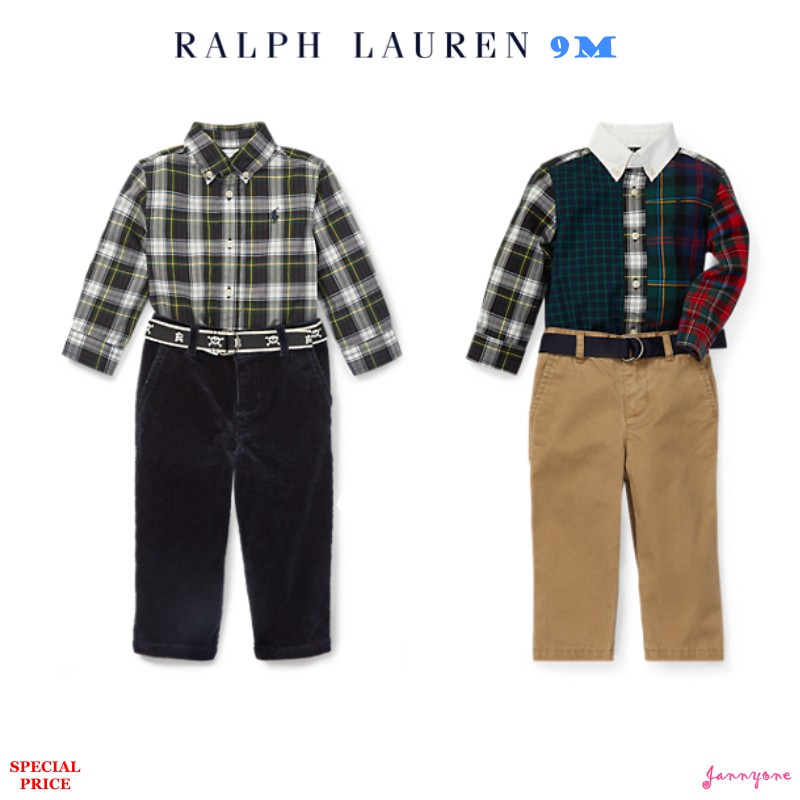 RALPH LAUREN SHIRT&BELT SET ( BABY 9M)