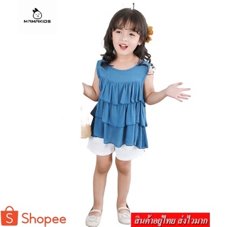 MAMA ชุดเด็กเซ็ท 2 ชิ้น เสื้อ+กางเกง (สีกรม)รุ่น B4020