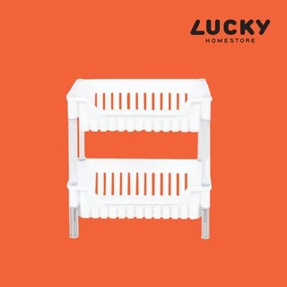 LUCKY HOME ชั้นวางของ 2 ชั้น AE-272 ขนาด( กว้าง x ยาว x สูง ): 18 x 30 x 31 cm