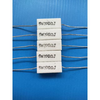 R กระเบื้อง ตัวต้านทาน 5W  390 Ohm (แพ็ค 5 ตัว)