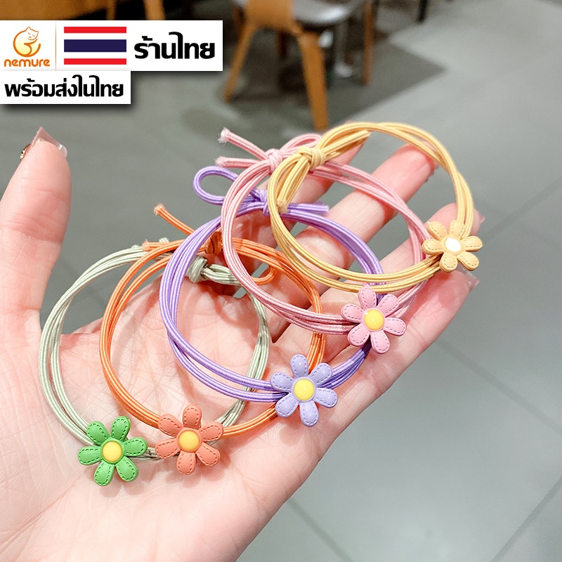 1.- (A-208) ยางรัดผมดอกไม้ ยางรัดแฟชั่นสีพาสเทล สไตล์ญี่ปุ่น เครื่องประดับผม ส่งเร็ว (เลือกสีได้)