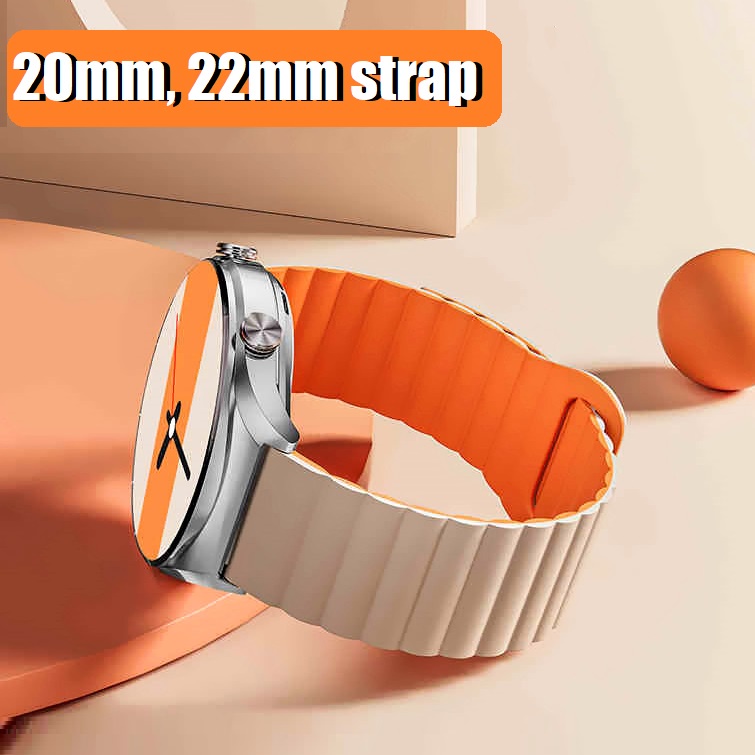 20mm mm 22mm ซิลิโคน แม่เหล็ก สายนาฬิกา huawei watch gt 5 สาย amazfit bip 5 สายนาฬิกา huawei watch g