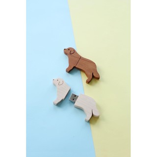 Mink’s wooden USB flashdrive ลายน้องหมาโกลเด้น