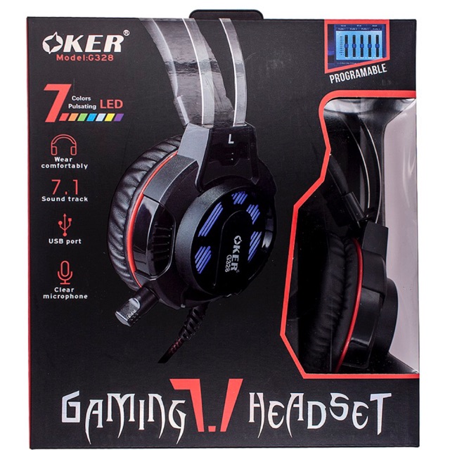 OKER รุ่น G328 Gaming Headset 7.1 usb(เปลี่ยนไฟได้7สี)Surround Sound