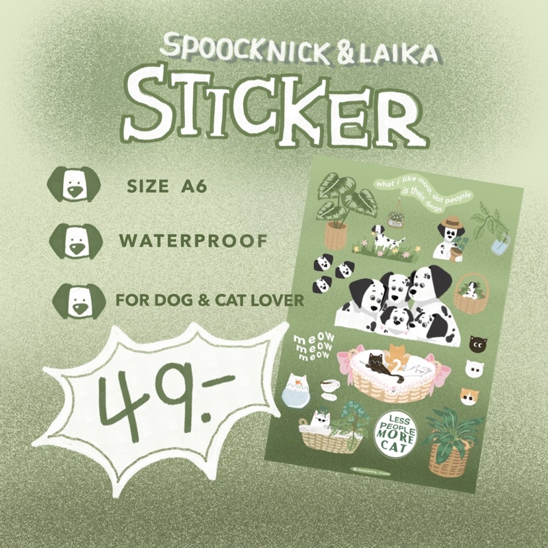 SPOOCKNICK & LAIKA STICKER🐈🦮 (หมาเเมว สติ๊กเกอร์)