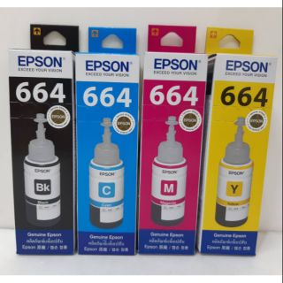 หมึกเติม EPSON 664 ครบสี 4 ขวด ของแท้ มีกล่อง