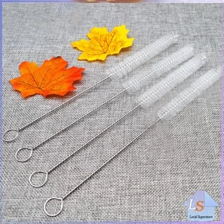 แปรงล้างหลอดดูด จุกนม ขนไนล่อน ไม่ทำให้เป็นรอย Stainless steel soft straw straw brush