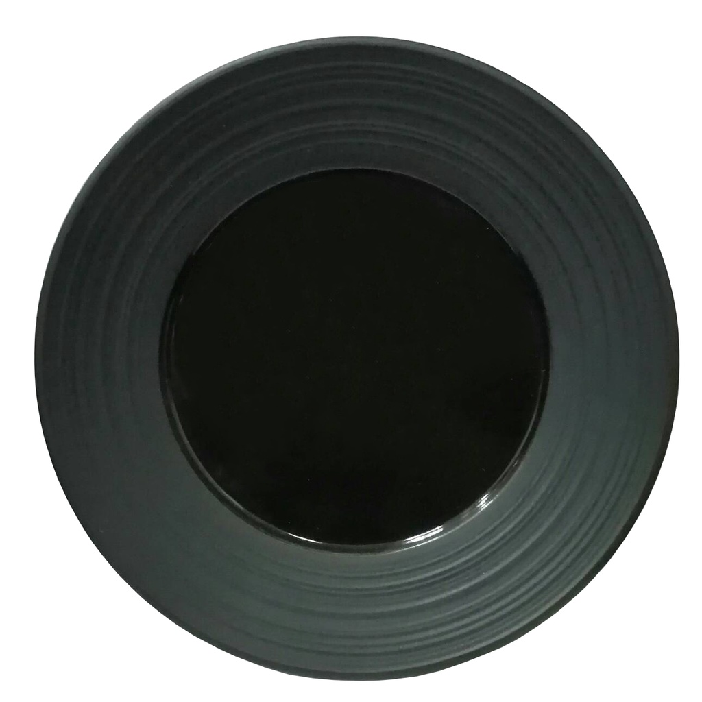 PD52-B Round B/B Plate D16.5cm W/Glossy Black Inner & Matt Black Rim ...