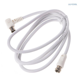 LILY* 9.5mm White 90 Degrees Male To F Type Male Coaxial TV Satellite Antenna Cable