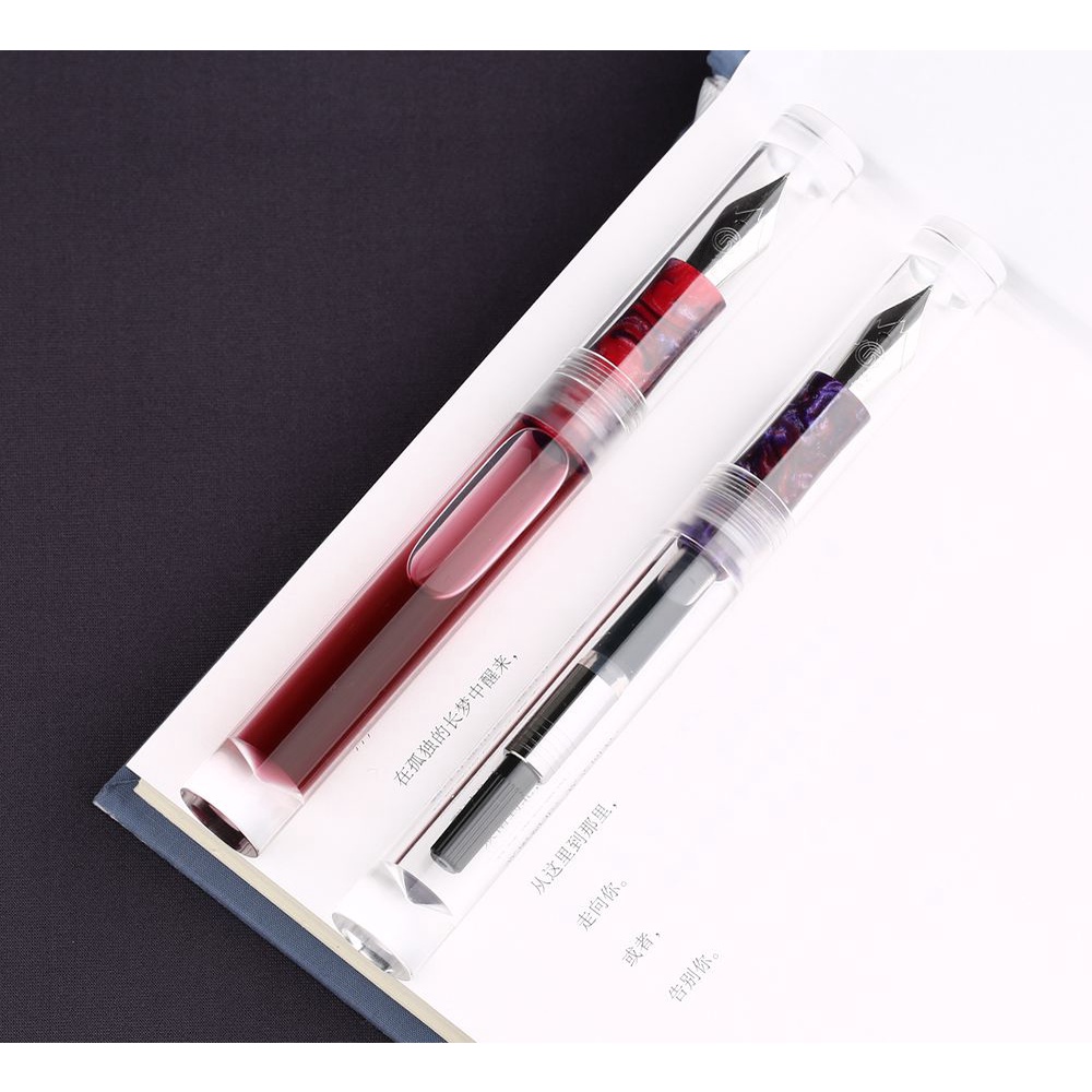 Moonman X1 Retractable Fountain Pen - White Resin, Extra Fine Nib with