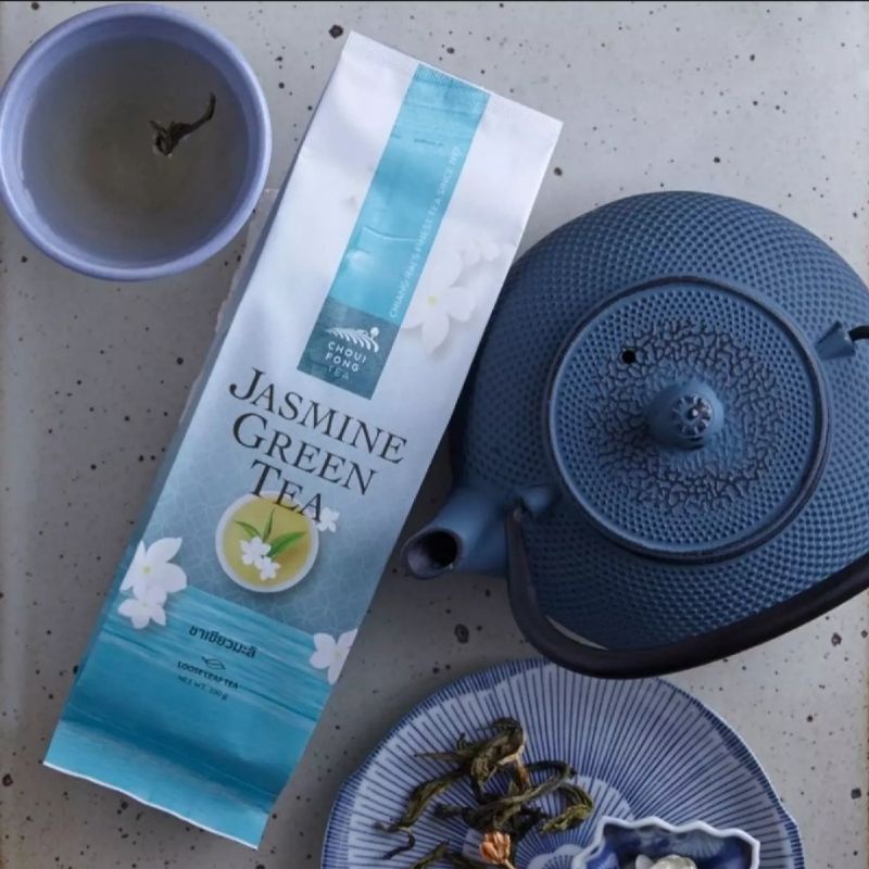ฉุยฟง ชาเขียวมะลิ Choui Fong Jasmine Green Tea Loose Tea 100 g. 1 Pack