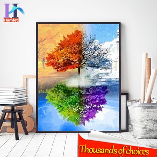 Hamlet ❤️ 【40x50cm】~four  Seasonal changes in scenery~ Digital painting home decoration/decompression game/high-quality DIY digital painting/hand drawn unique gift/picture frame