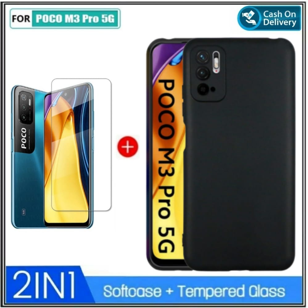 Poco M3 Pro 5G M3 X3 GT 5G X3 X3 NFC X3 Pro SoftCase ปลอกระดับพรีเมียมและฝาครอบฟรีกระจกนิรภัย