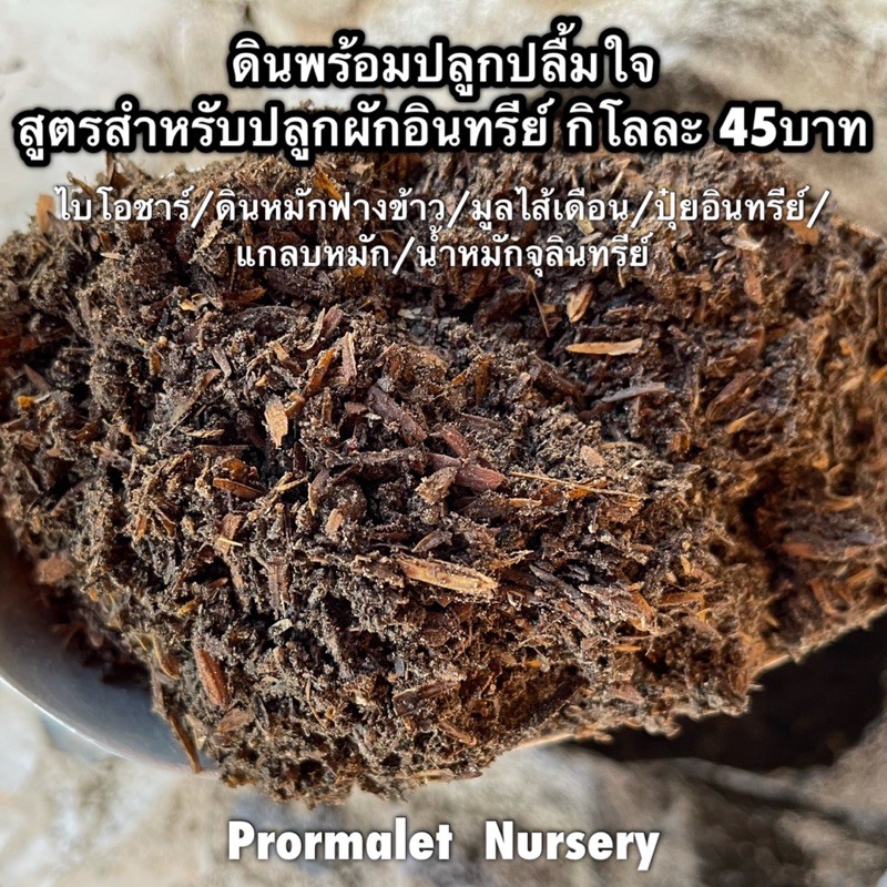 ดินปลูกผักอินทรีย์  ดินพร้อมปลูกปลื้มใจ ราคากิโลละ 45บาท