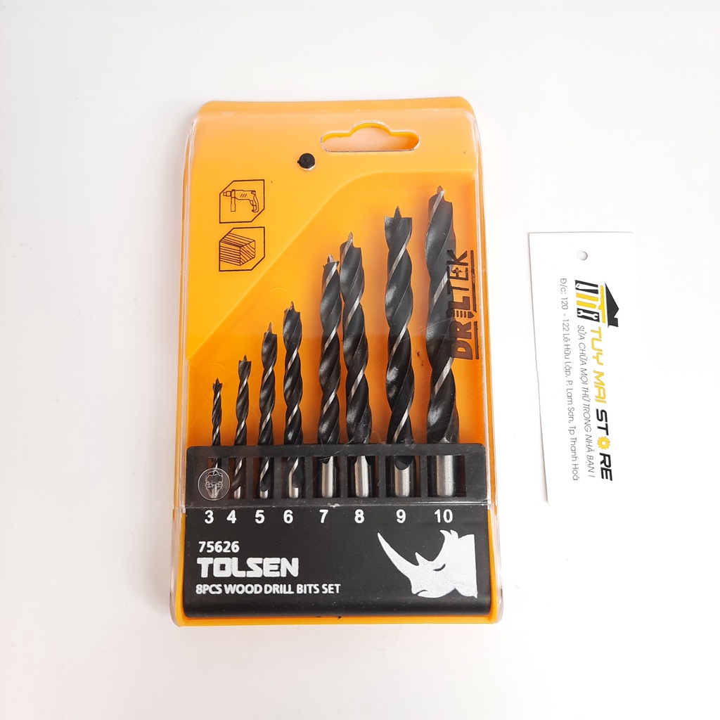 ชุดดอกสว่านเจาะไม้ Tolsen 8 ชิ้น 75626- TM Store