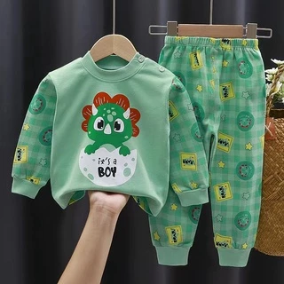Y89 ชุดนอนเด็ก ชุดนอนเด็กแขนยาว เสื้อแขนยาว+กางเกงขายาว ผ้านิ่มลายน่ารักๆ