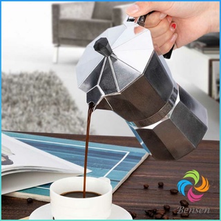 Bensen หม้อต้มกาแฟแบบแรงดัน หม้ออลูมิเนียมเอสเพรสโซ่ กาต้มกาแฟสด Aluminum espresso pot