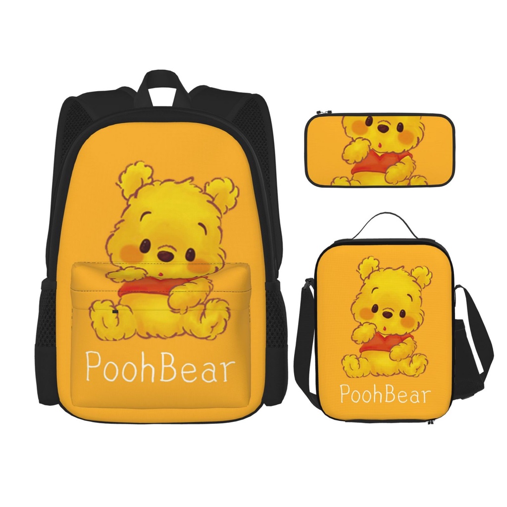 Disney Winnie The Pooh Children Backpack Set with Schoolbag Lunch Bag