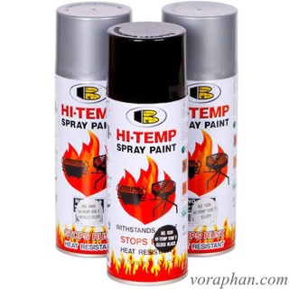 Bosny บอสนี่ สีสเปรย์ทนความร้อน HI-Temp Spray Paint 1200F No.1039 สีดำเงา,No.1200 สีดำด้าน,No.1500 สีเทาบรอนซ์