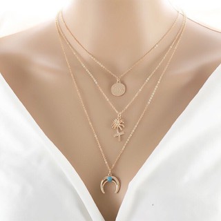 ‼️พร้อมส่ง‼️[N70] Peace Layered Necklace Set (Gold) สร้อยสายฝอ