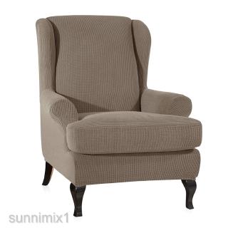 [SUNNIMIX1] Wingback Sofa Chair Slipcovers Armchair Covers with Detachable Cushion Cover