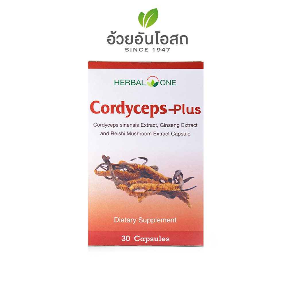 ตังถั่งเฉ้า Cordycepts-Plus (30 แคปซูล) อ้วยอันโอสถ / Herbal One