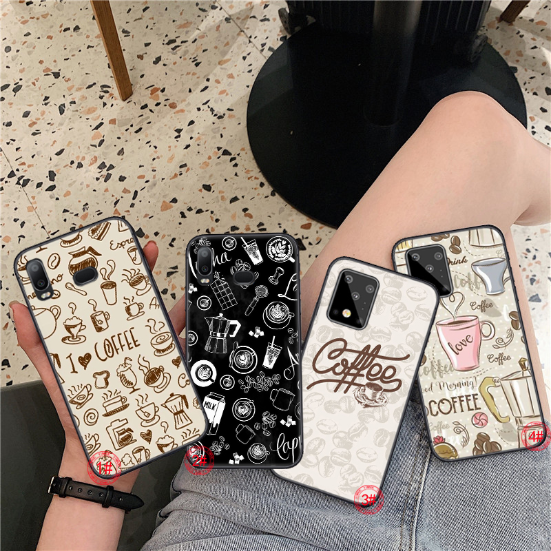 Samsung A31 A42 A02 A12 A32 A52 A72 F62 M62 Soft Case 50Q รูปแบบกาแฟ