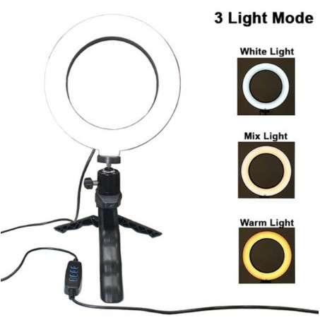 ไฟวงแหวน 16 ซม.ขาตั้งกล้องขนาดเล็กพับได้ H388S Livestreamer Selfie Make Up RingLight โคมไฟ