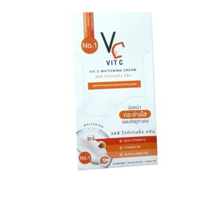 (ยกกล่อง 10 ซอง) VC Vit C Whitening Cream วิตซี ไวท์เทนนิ่ง ครีม 7g.ครีมซองน้องฉัตร รัชชา RATCHA