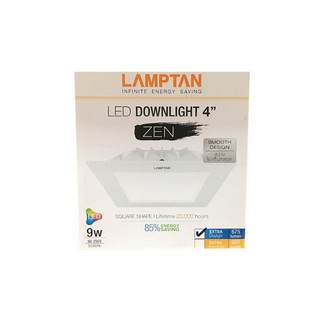 ดาวน์ไลท์ ZEN LED 9W DAYLIGHT LAMPTAN ALUMINIUM WHITE 4" SQUARE | LAMPTAN | LED 4"ZEN Square DL โคมไฟดาวน์ไลท์ ไฟเพดาน โ