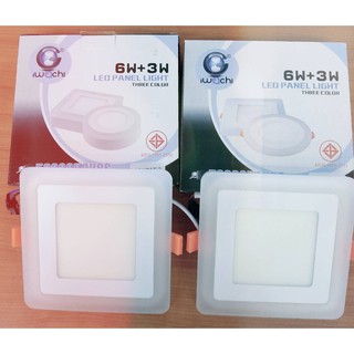 ดาวน์ไลท์ LED สี่เหลี่ยม 6W+3W IWACHI