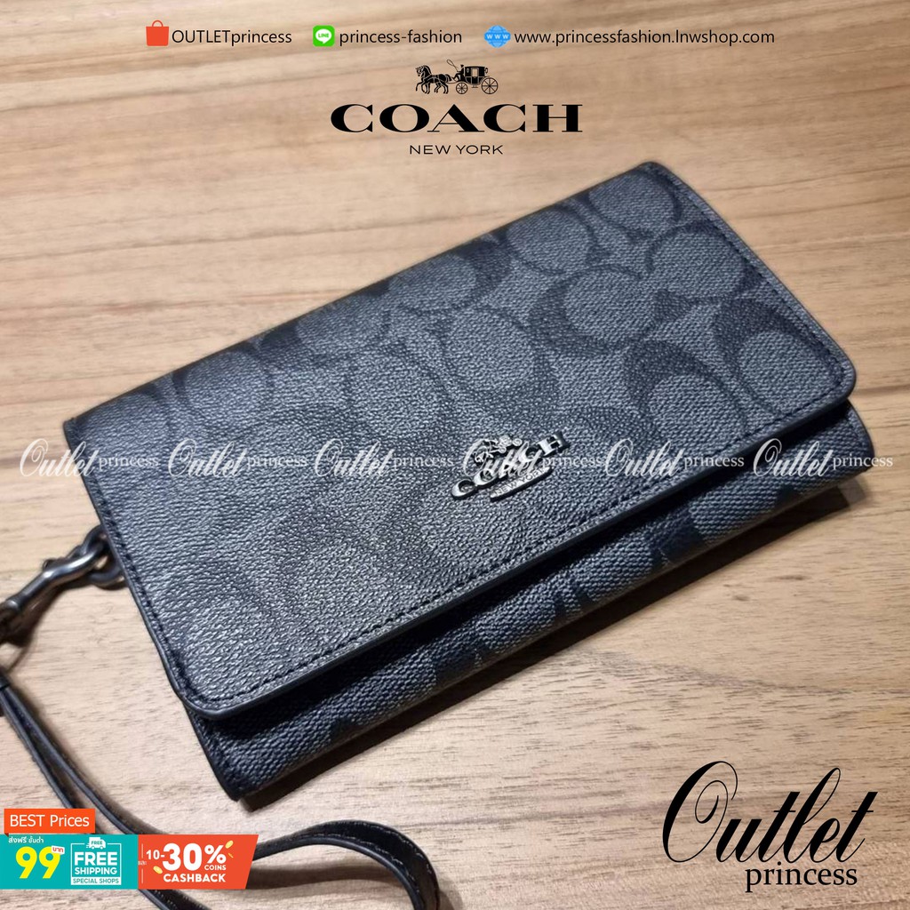 COACH F30205 FLAP PHONE WRISLET IN SIGNATURE CANVAS กระเป๋าสตางค์ 2IN1 มาอีกแล้วจ้า ความคลาสสิคที่จั