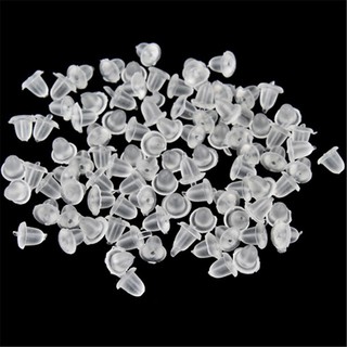ต่างหู 100X Rubber Plug Earrings ตัวยึดด้านหลัง Back Stud Clear