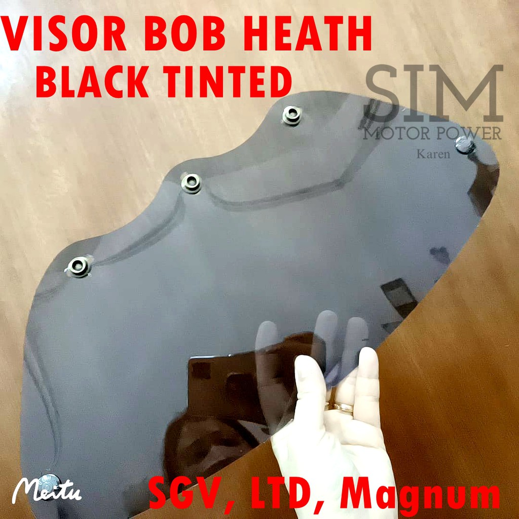 VISOR BOB HEATH 5 ปุ่ม BUTANG TINTED SMOKE CHROME HELMET TOPI HEAD CERMIN CAP MAGNUM SGV BOGO BIKKO 