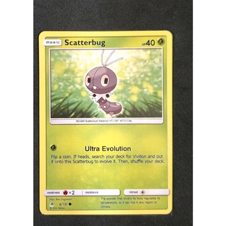 Scatterbug Basic 6/131 โคฟูคิมูชิ Pokemon Card (Normal) ภาษาอังกฤษ