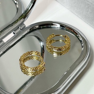 glisterr - hoop earring ต่างหูห่วงสีทอง ชุบทอง 18k