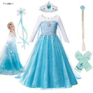 ชุดเดรสคอสเพลย์ Frozen Elsa Princess สําหรับเด็กผู้หญิง