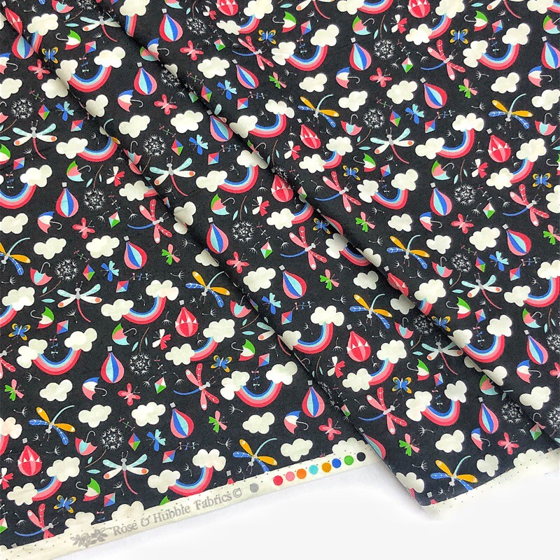 Kain English Cotton Bidang 45 inci Jenama Rose & Hubble (Dragonfly / Rainbow / Hot Air Balloon / ดีไ